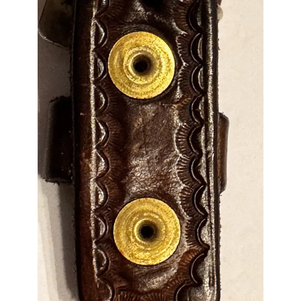 Chambers Belt Company Leather Tooled Brown Silver Road Runner Buckle Southwest